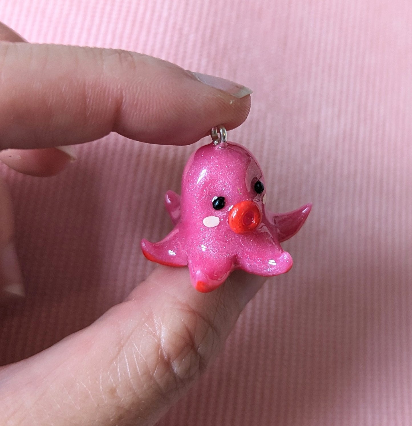 Figurine poulpe rose
