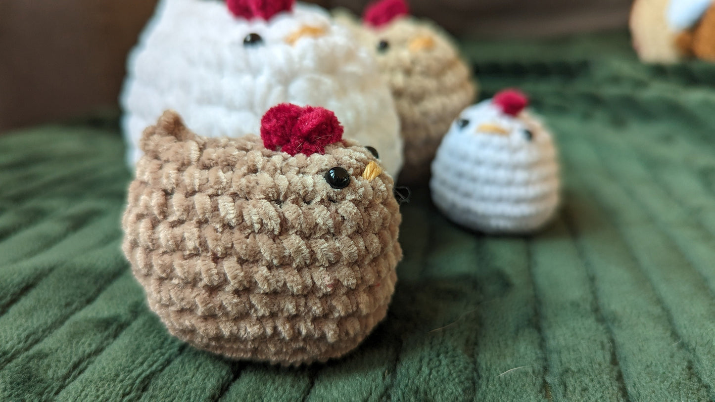 peluche famille de poules