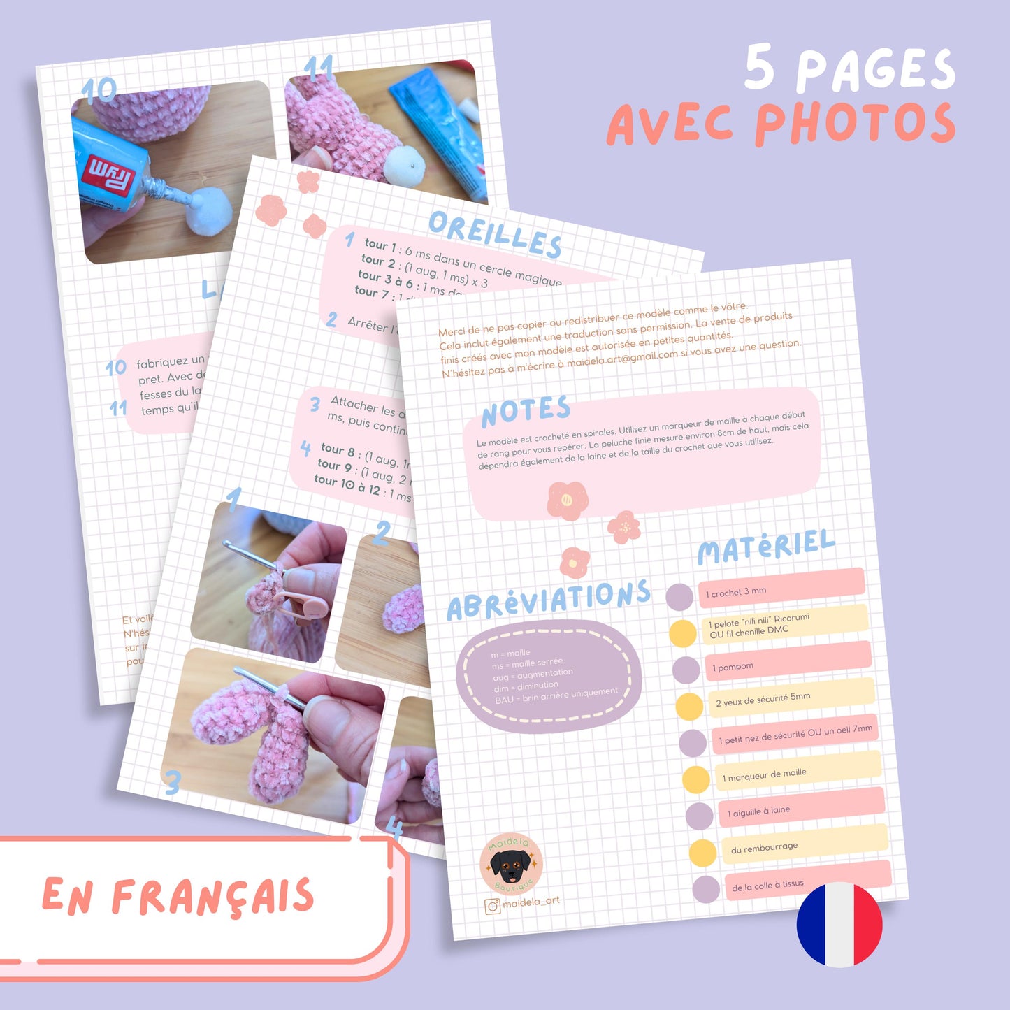 Modèle de Crochet facile lapin sans coutures (FR)