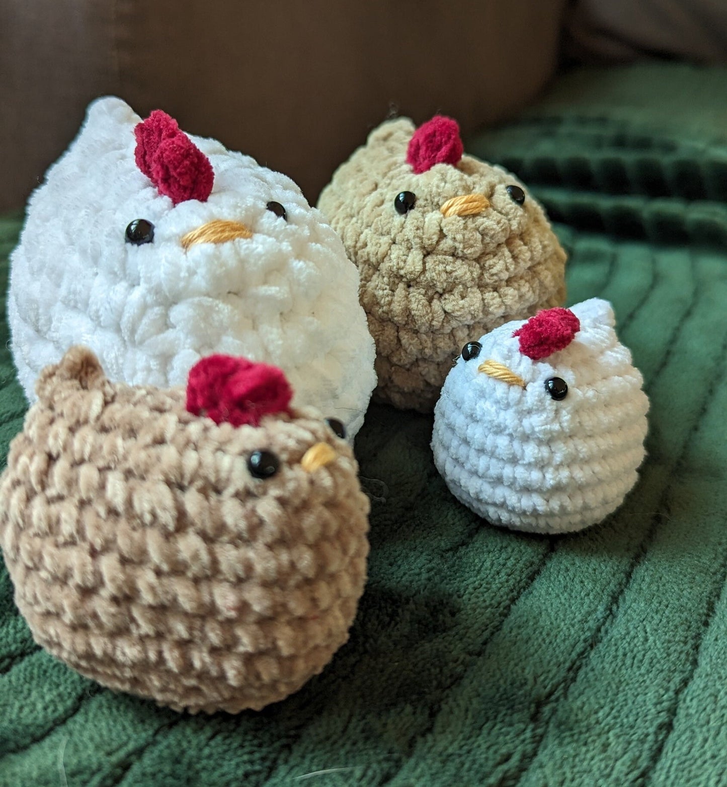 peluche famille de poules
