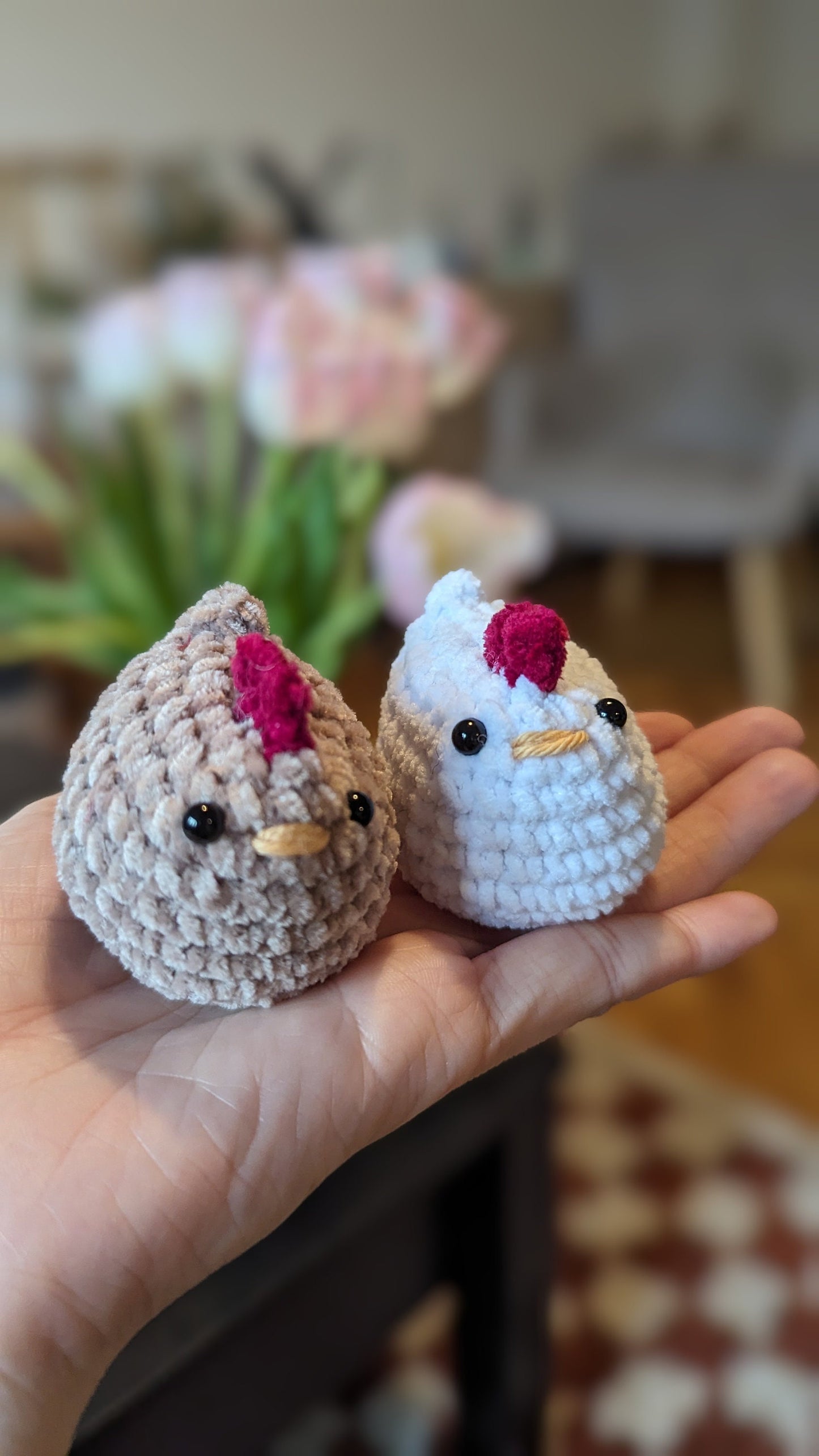 peluche famille de poules