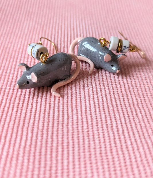 Boucle d'oreilles rats