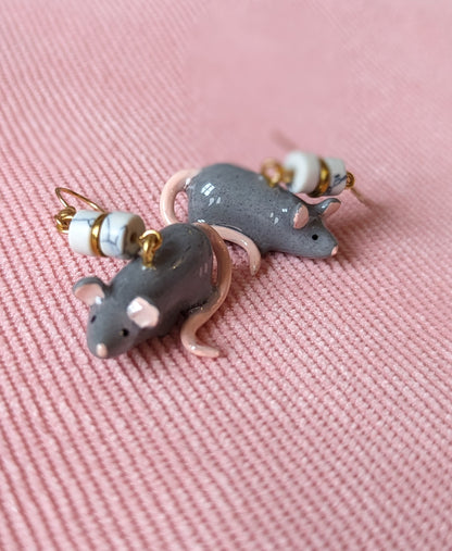 Boucle d'oreilles rats