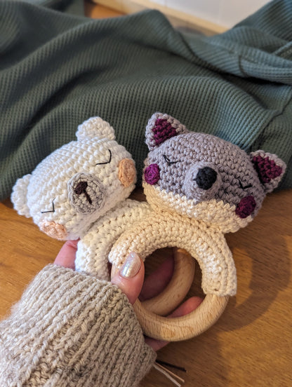 hochet bébé loup ou ours