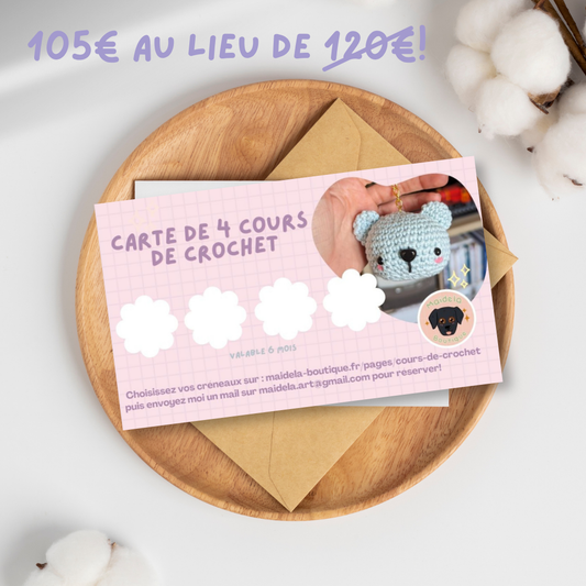 Carte de 4 cours de crochet