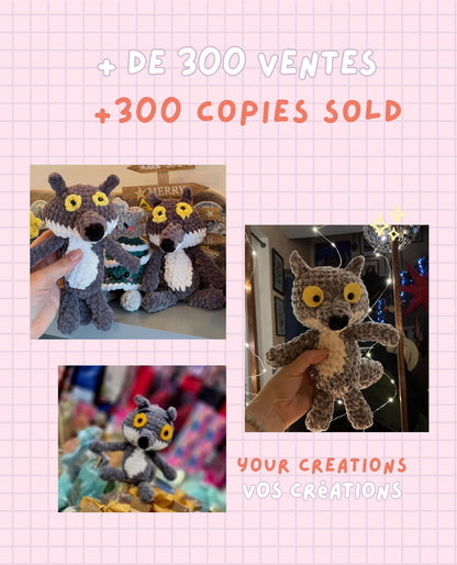 Modèle de Crochet P'tit Loup mal aimé | patron Amigurumi Loup en anglais et français