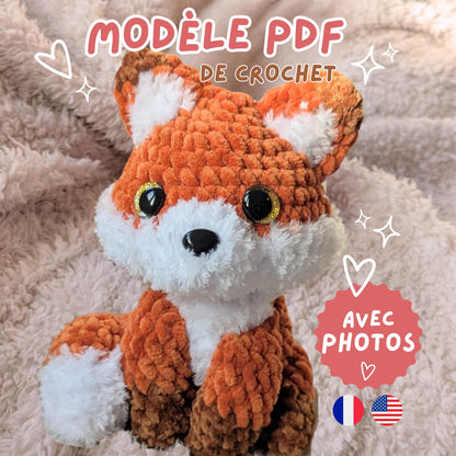 Patron Amigurumi Renard PDF | Modèle de Crochet Renard | Peluche Renard au Crochet | Tutoriel Français & English