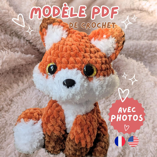 Patron Amigurumi Renard PDF | Modèle de Crochet Renard | Peluche Renard au Crochet | Tutoriel Français & English