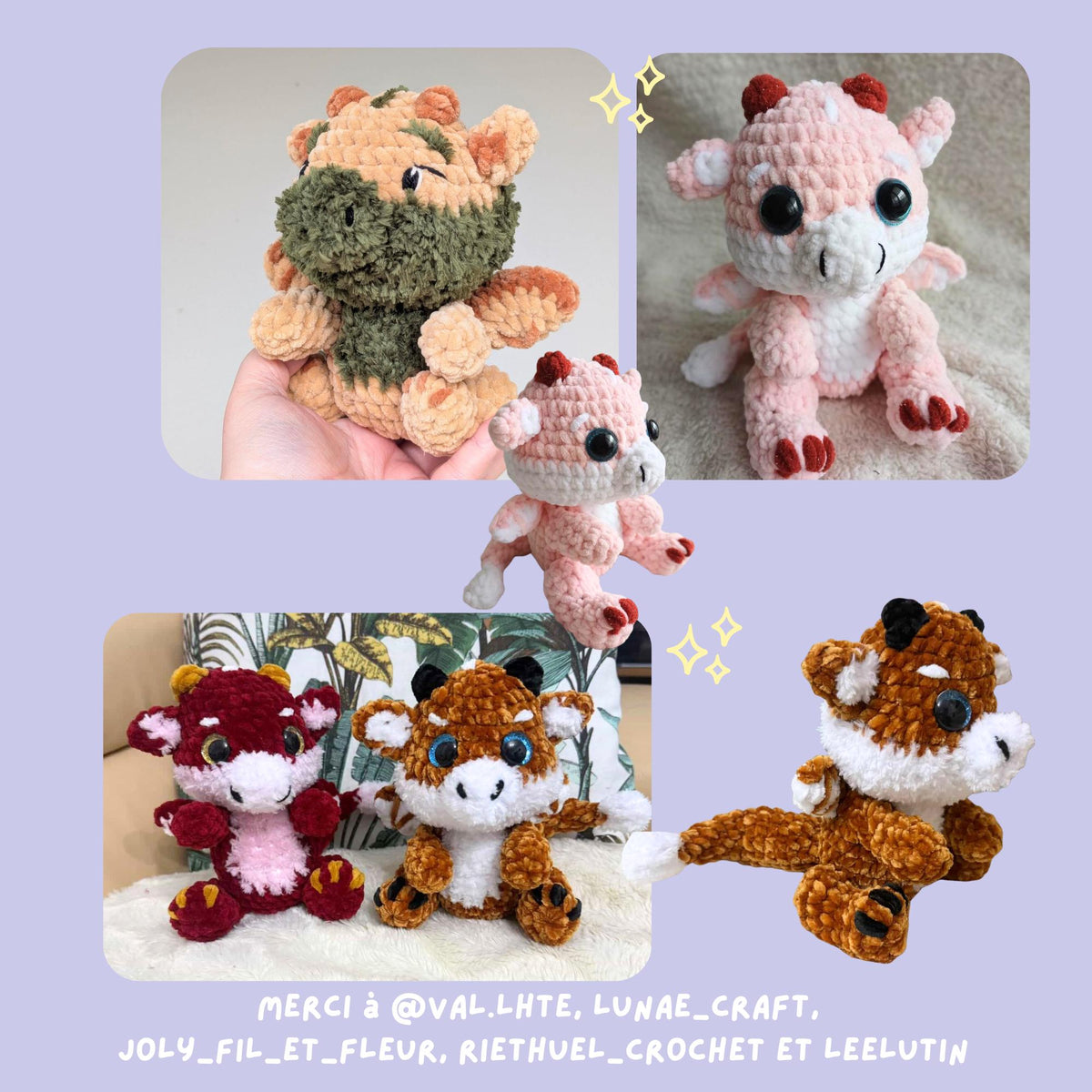Patron Amigurumi Dragon PDF | Modèle de Crochet Dragon | Dragon Kawaii au Crochet | Tutoriel avec Photos | Français & English